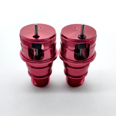 CNC Machined Aluminum Air Valve with Spring and Pin – Red Anodized Shock Absorber Pressure Relief Valve