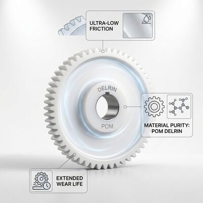 Custom CNC Turning POM Delrin Precision Gear Wheel Self-Lubricating Food Machinery FDA Compliant