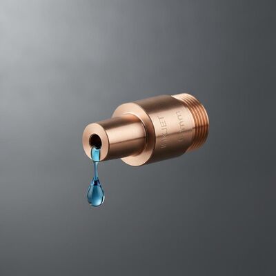 CNC Swiss Type Machined Copper Precision Nozzle 0.1mm Orifice for Inkjet Printing Industrial Applications