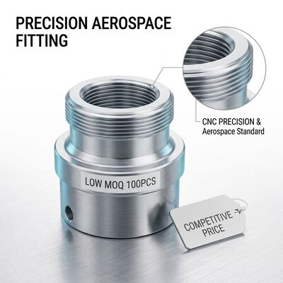 AN MS Standard CNC Machined Aluminum Aerospace Fitting Connector Parts Assembly