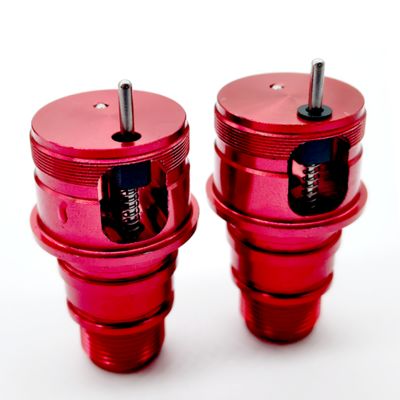 High-Performance CNC Aluminum Valve Core with Spring Pin – Red Anodized Air Pressure Regulator for Shock Absorbers